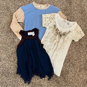 Buckle Girls Top Bundle Youth Small BKE Miss Me Daytrip Tassels Beaded Sequins